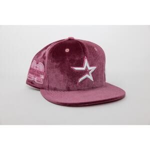 Houston‎ Astros Suede "Pink Selena"  Fitted Hat Size 7 3/4